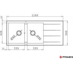 Pyramis Νεροχύτης Pyragranite Athlos 2B 1D 116x50 Carbon (070039611) Pyramis Νεροχύτης Pyragranite Athlos 2B 1D 116x50 Carbon (070039611)